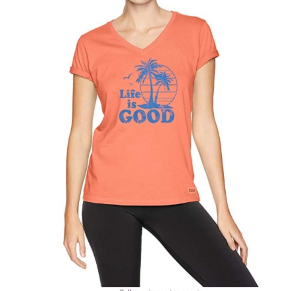 Life Is Good Tops - Life is Good Fresh Coral XXL Vintage Palms T-shirt Life Is Good Tops - Life is Good Fresh Coral XXL Vintage Palms T-shirt